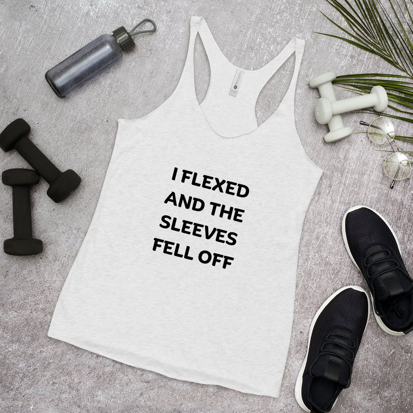 "I Flexed and the Sleeves Fell Off" Women's Racerback Tank