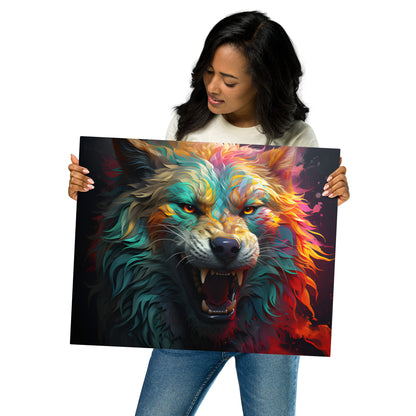 "Growling Wolf" Metal prints