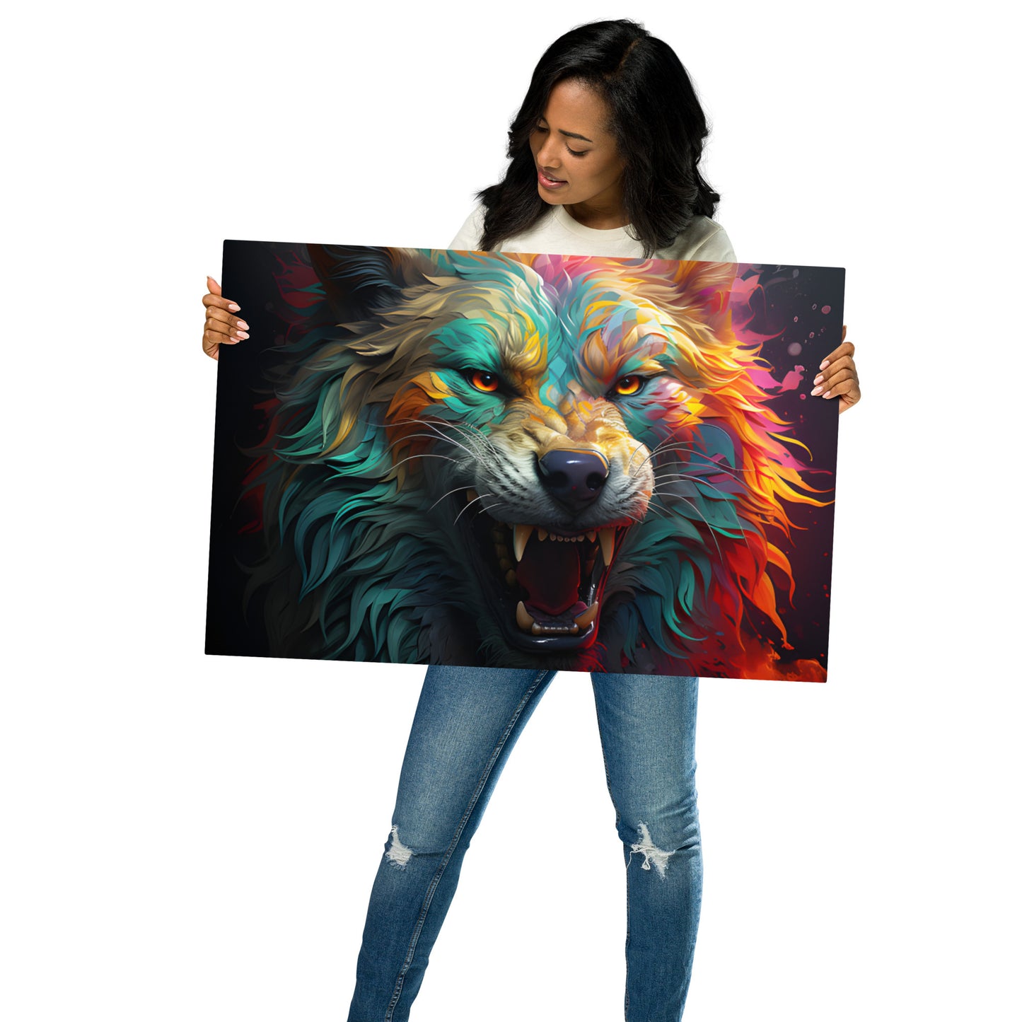 "Growling Wolf" Metal prints