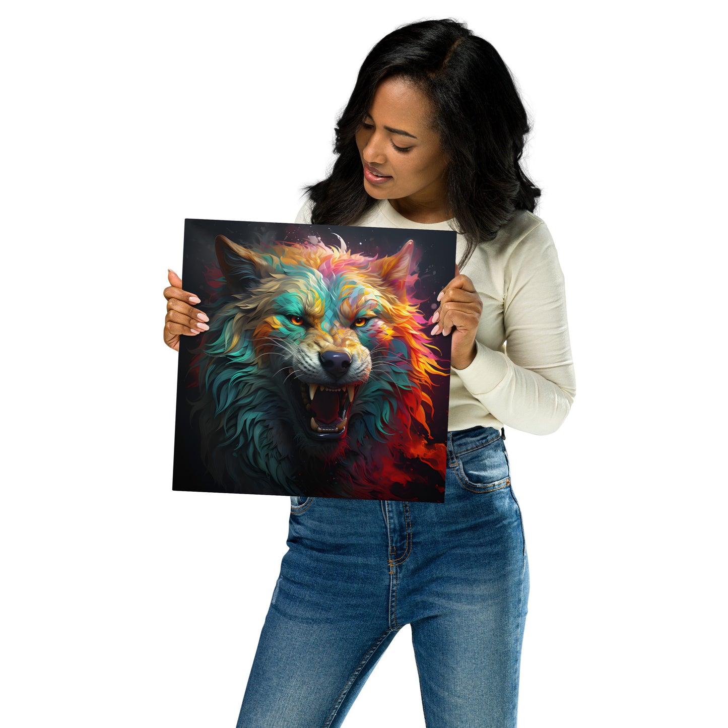 "Growling Wolf" Metal prints