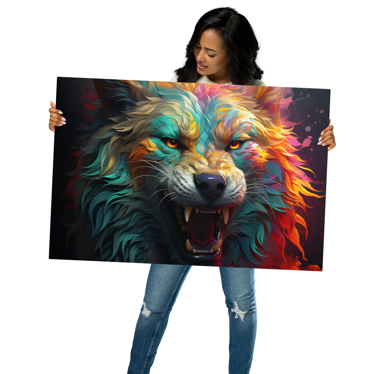 "Growling Wolf" Metal prints