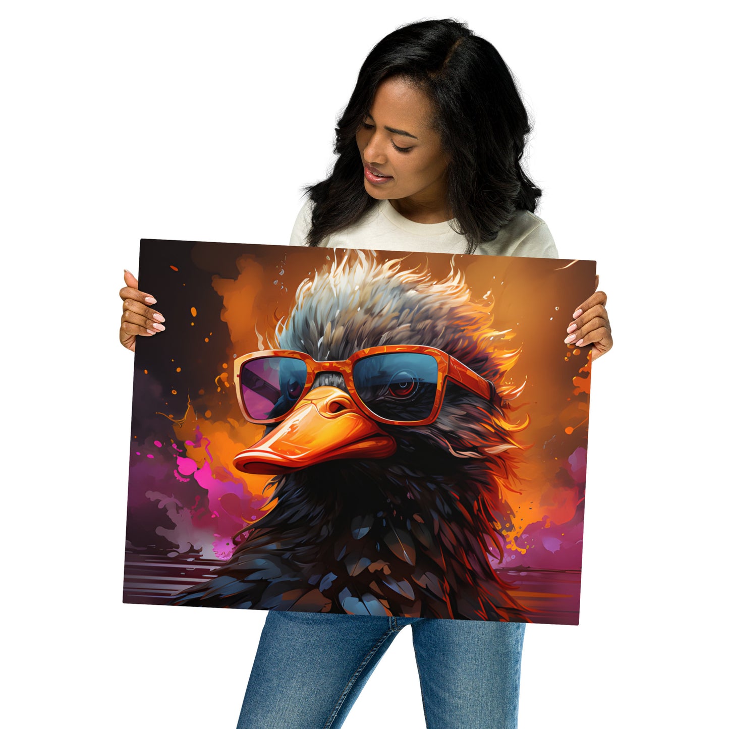 "Sunglasses Duck" Metal prints