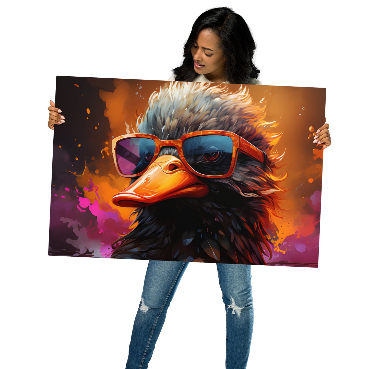 "Sunglasses Duck" Metal prints