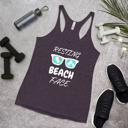 "Resting Beach Face" Women's Racerback Tank