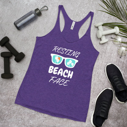 "Resting Beach Face" Women's Racerback Tank