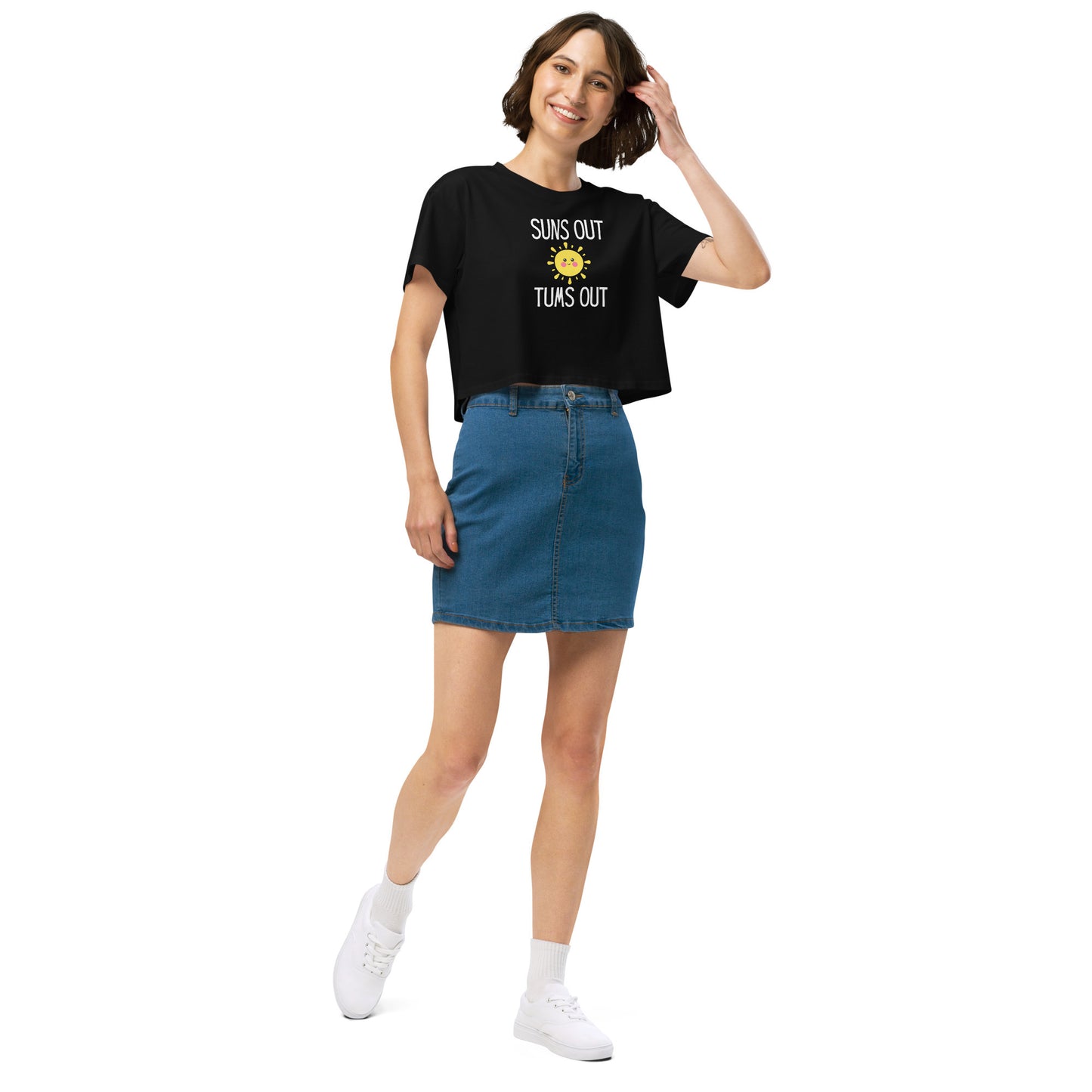 "Suns Out, Tums Out" Women’s crop top