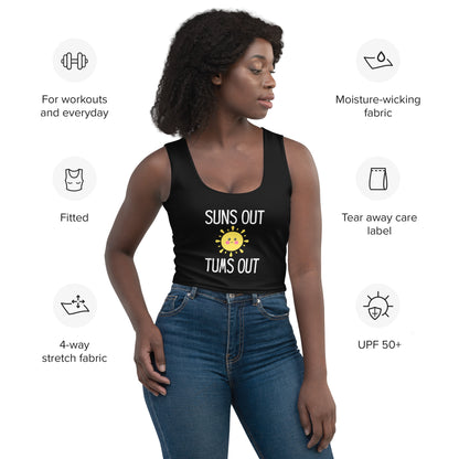 "Suns Out, Tums Out" Sleeveless Crop Top