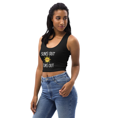 "Suns Out, Tums Out" Sleeveless Crop Top