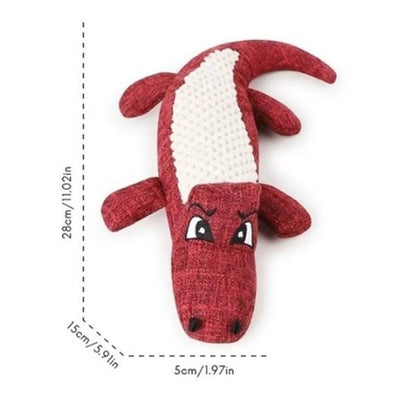 Squeaky Linen Plush Crocodile Dog Toy