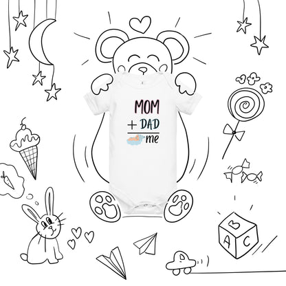 "Mom+Dad=Me" Baby (Boy) short sleeve one piece