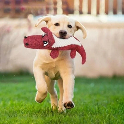 Squeaky Linen Plush Crocodile Dog Toy