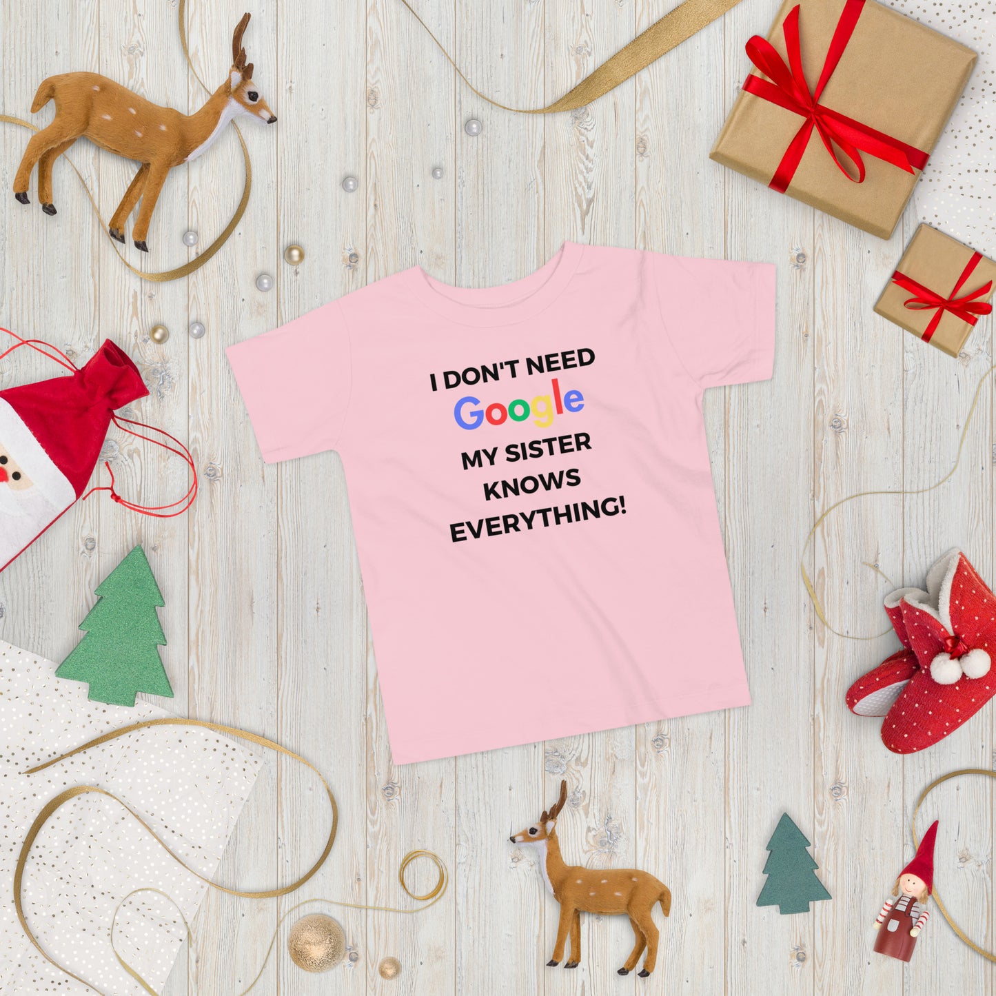 "I Don't Need Google, My (*Choose*) Knows everything" Toddler Short Sleeve Tee