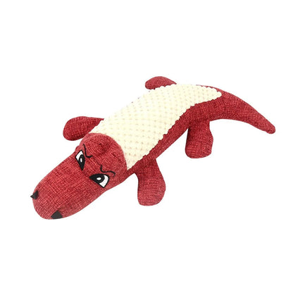 Squeaky Linen Plush Crocodile Dog Toy